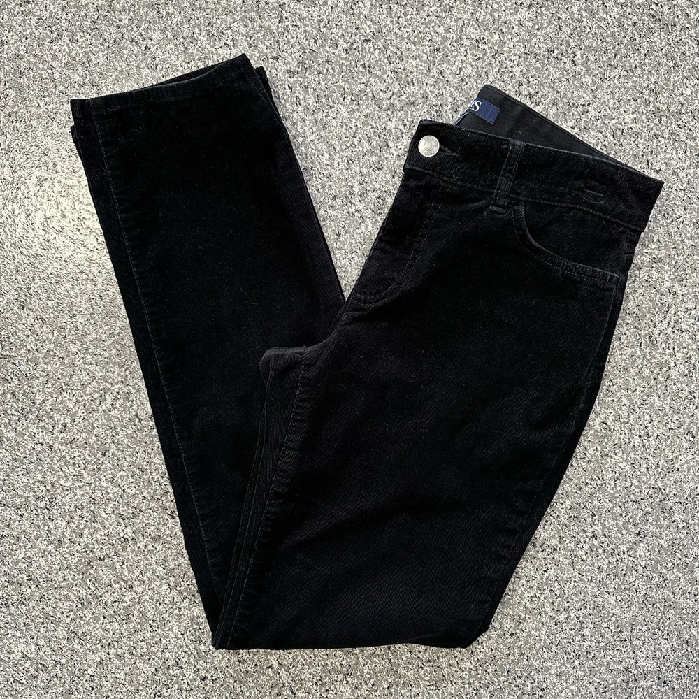 Chaps Velvet Jeans Womens 4 29x29 Black Straight Leg Pants Mid Rise